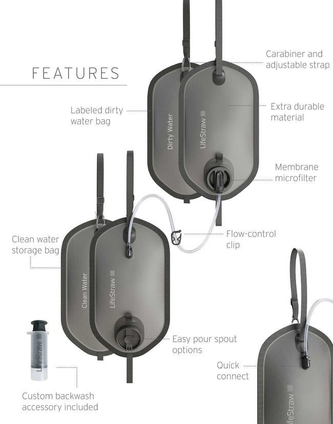 LifeStraw Peak Series Gravity Water Filter System with Safe Water Storage - 8L + 8L Gravity filter LifeStraw Water Filters & Purifiers